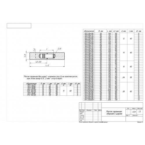 ПЕТЛЯ ГАРАЖНАЯ С ШАРОМ 40*200 (6 шт.) Б/п