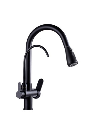 Смеситель для кухни MATRIX SMF-363637/BK чёрный (2 in 1) для подключения фильтра питьевой воды