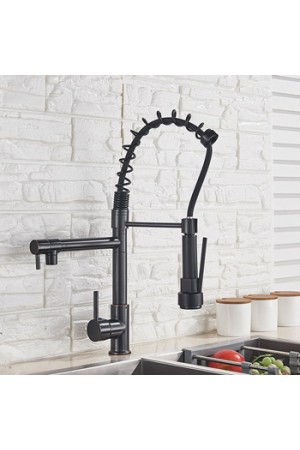 Смеситель для кухни MATRIX SMF-323147/BK чёрный душ/струя (пружинный)