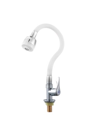 Смеситель для кухни MATRIX SMF-823479/WT для холодной или горячей воды (излив белый гибкий силиконовый)