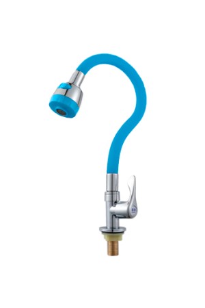 Смеситель для кухни MATRIX SMF-823479/BL для холодной или горячей воды (излив голубой гибкий силиконовый)