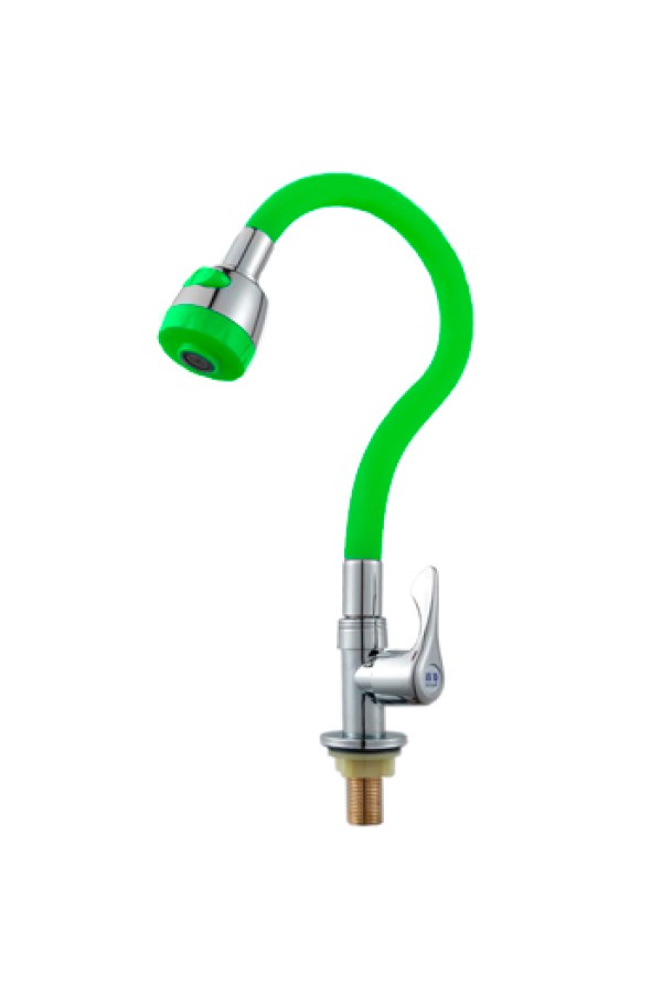 Смеситель для кухни MATRIX SMF-823479/GR для холодной или горячей воды (излив зелёный гибкий силиконовый)
