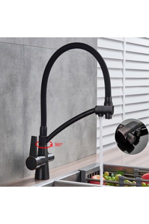 Смеситель для кухни MATRIX SMF-323357/BB чёрный - антик (2 in 1) для подключения фильтра питьевой воды