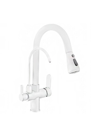 Смеситель для кухни MATRIX SMF-363637/WT белый крап (2 in 1) для подключения фильтра питьевой воды