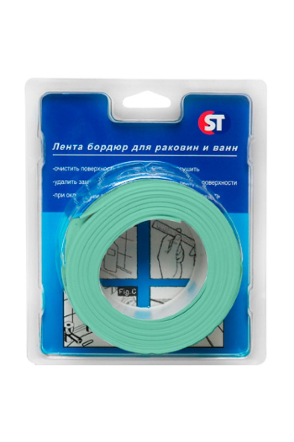 Лента бордюрная для раковин и ванн самоклеящаяся ST SM-TS30330PVC/GN 60 мм (30х30) зелёная