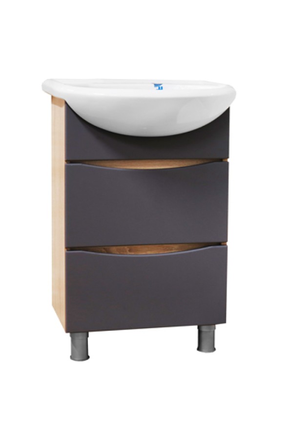 Тумба под раковину 'ЖЕНЕВА 55'дуб Сонома/графит (УЮТ 55)
