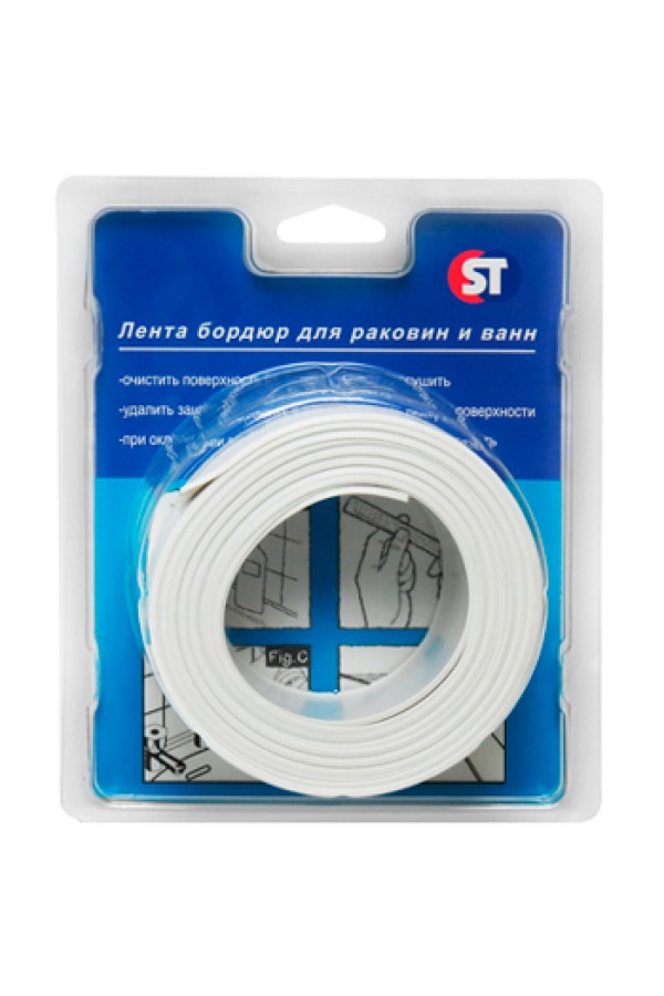 Лента бордюрная для раковин и ванн ST SM-TS20330PVC 40 мм (20х20) белая