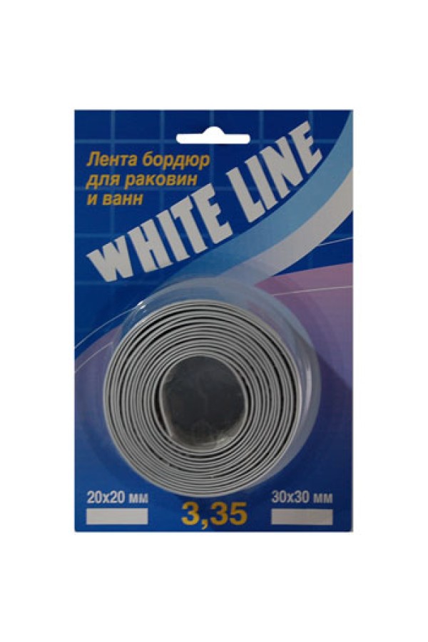 Лента бордюрная для раковин и ванн WHITE LINE 40 мм (20х20) серая