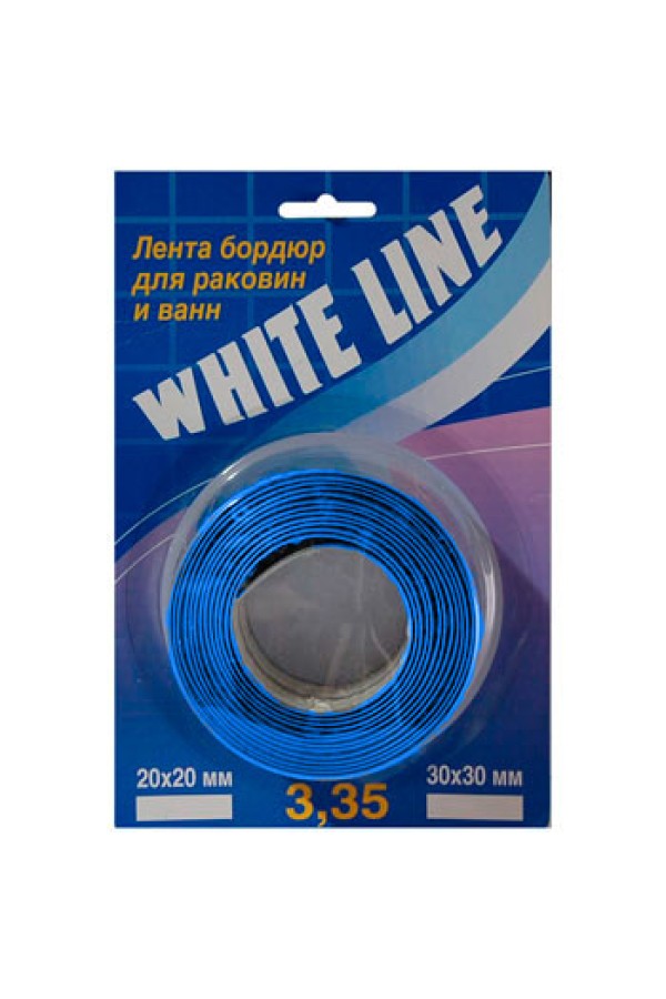 Лента бордюрная для раковин и ванн WHITE LINE 60 мм (30х30) голубая
