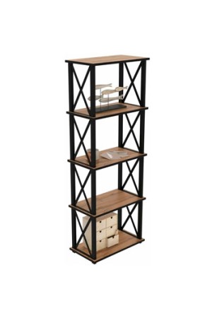 Стеллаж Лофт-5 500х300х1470 муар 9005 Дуб Вотан