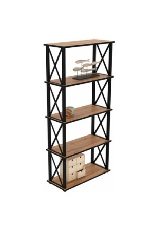 Стеллаж Лофт-5 750х300х1470 муар 9005 Дуб Вотан