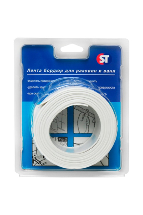 Лента бордюрная для раковин и ванн ST SM-TS35330PVC 70 мм (35х35) белая