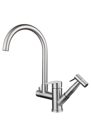 Смеситель для кухни с дополнительной выдвижной лейкой MATRIX SMF-363697 (нержавеющая сталь)