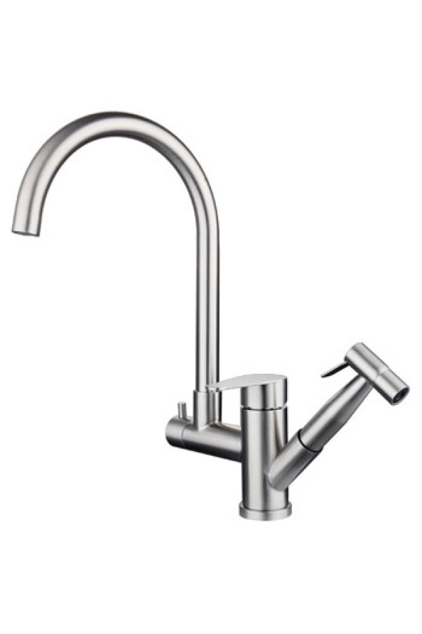 Смеситель для кухни с дополнительной выдвижной лейкой MATRIX SMF-363697 (нержавеющая сталь)