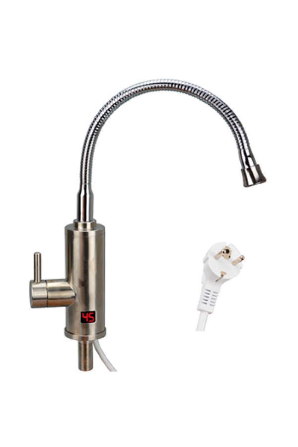 Смеситель с подогревом воды и датчиком температуры проточный MATRIX SMF-HYGK02 с гибким изливом