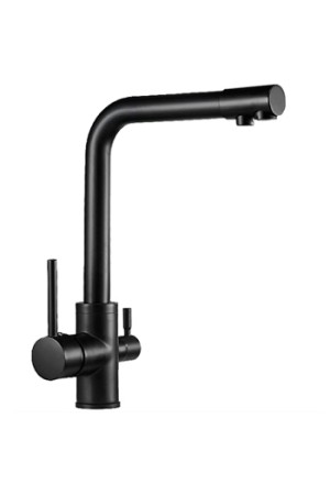 Смеситель для кухни MATRIX SMF-323607/BK чёрный (2 in 1) для подключения фильтра питьевой воды