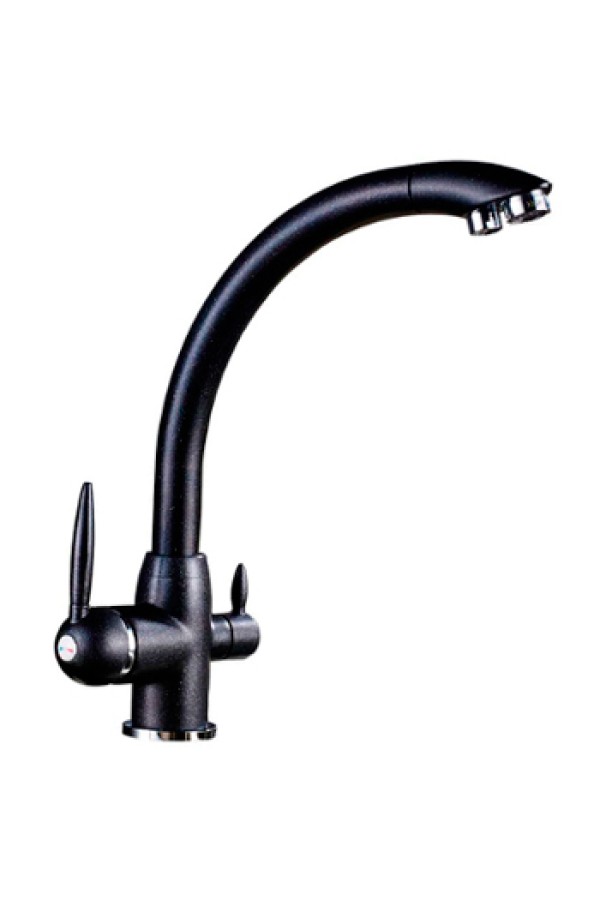 Смеситель для кухни MATRIX SMF-323707/BK чёрный (2 in 1) для подключения фильтра питьевой воды