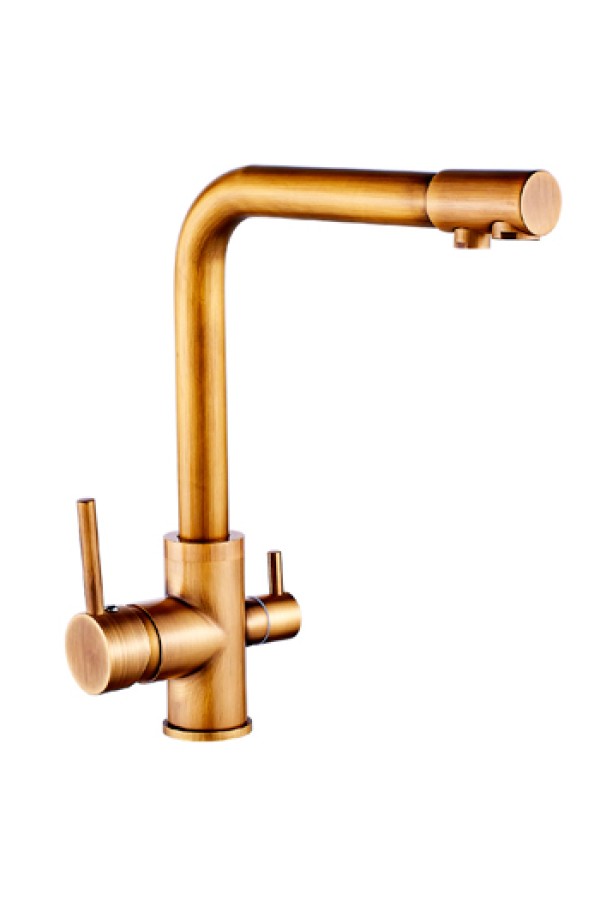 Смеситель для кухни MATRIX SMF-323607/BZ ретро бронза (2 in 1) для подключения фильтра питьевой воды