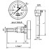 Термометр горизонтальный осевой МЕТЕР Дк63 1/2 дюйма (L=60)