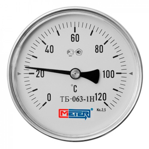 Термометр горизонтальный осевой МЕТЕР Дк63 1/2 дюйма (L=60)