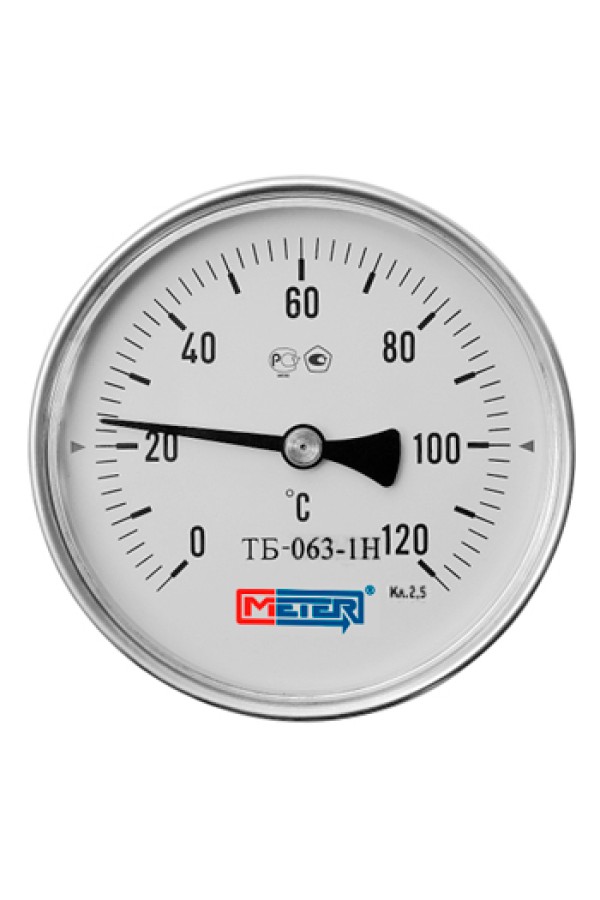 Термометр горизонтальный осевой МЕТЕР Дк63 1/2 дюйма (L=60)