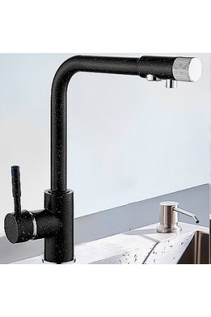 Смеситель для кухни MATRIX SMF-323267/BK чёрный (2 in 1) для подключения фильтра питьевой воды