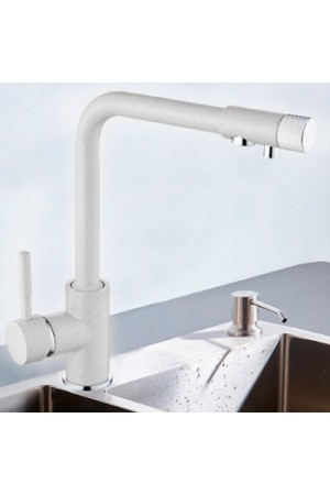 Смеситель для кухни MATRIX SMF-323267/WT белый (2 in 1) для подключения фильтра питьевой воды
