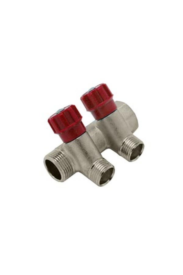 Коллекторная группа с краном ST SM8042R 3/4 дюйма х 2 выхода на 1/2 дюйма M
