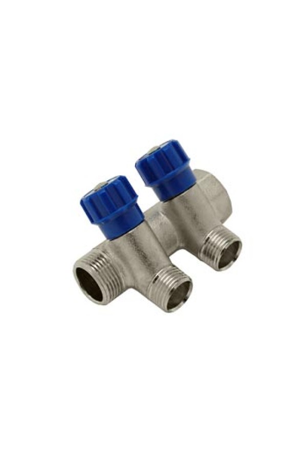 Коллекторная группа с краном ST SM8042B 3/4 дюйма х 2 выхода на 1/2 дюйма M