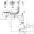 Сифон АНИ F5345S 3-1/2 дюйма х 40 с отводом и переливом