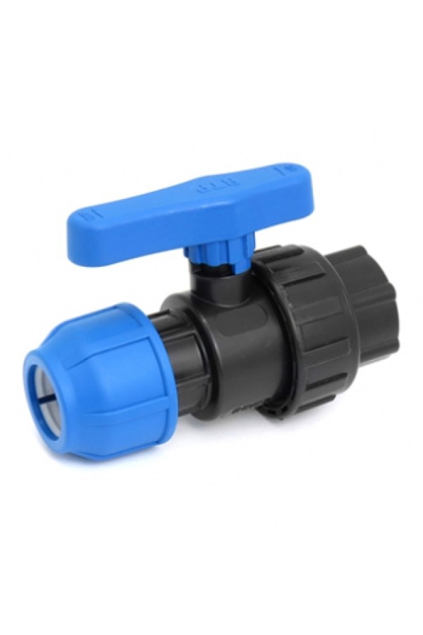 Кран шаровой ПНД 1/2 дюйма F х 20 мм