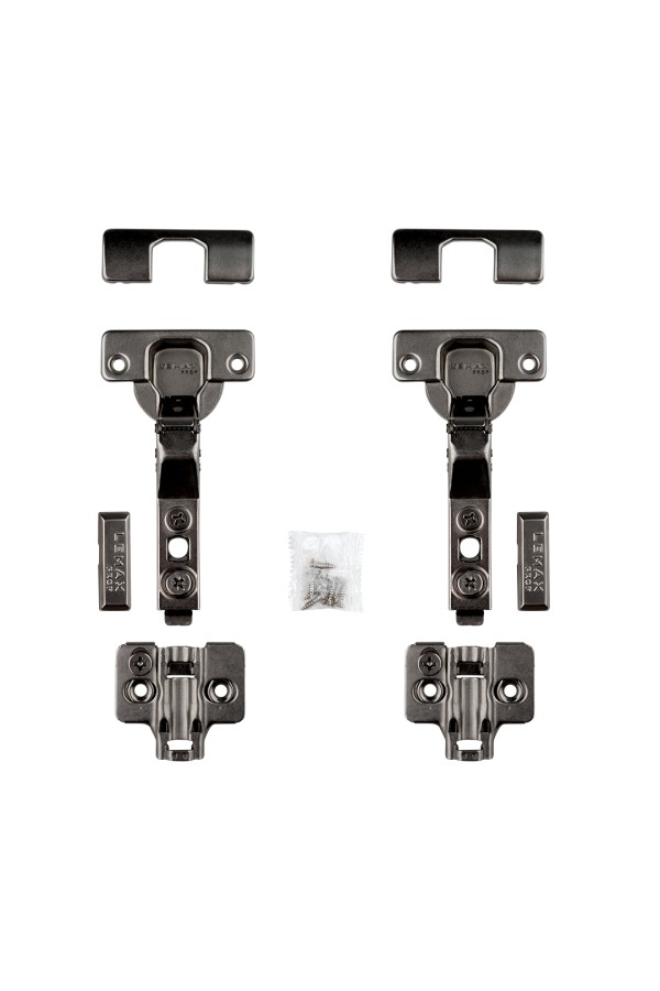 Петля полунакладная softly clap с эксцентриком, комп. из 2 шт., черный никель