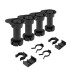 Комплект из 4 разборных, регулируемых опор 100 мм с клипсами,  черный