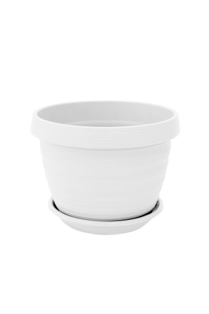 Пластиковый горшок "Толедо", D 17, белый с поддоном