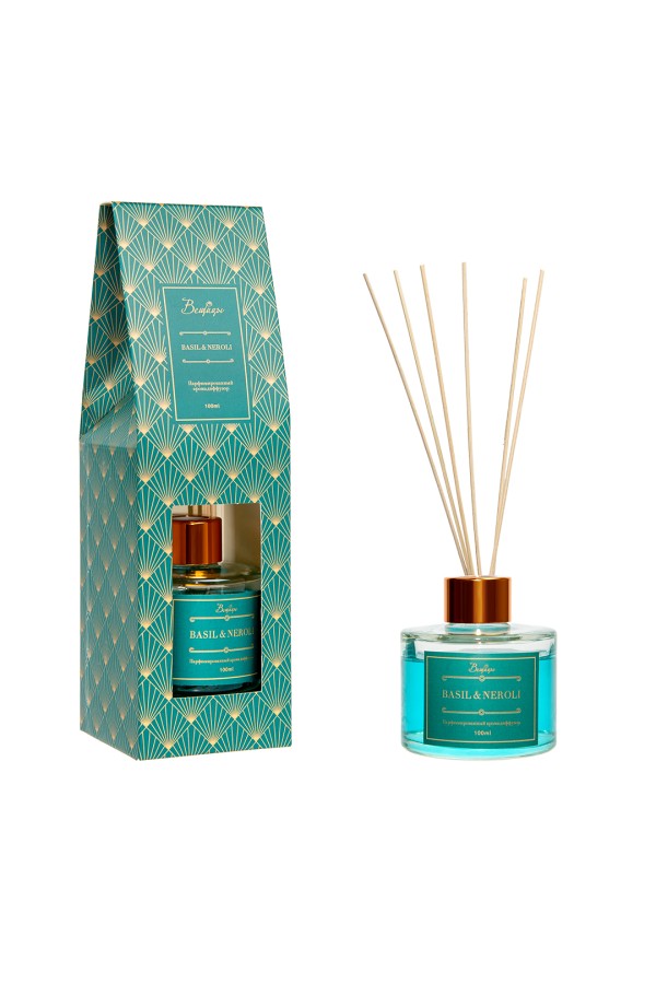 Парфюмированный аромадиффузор BASIL & NEROLI, 100 мл., Д75 Ш75 В250