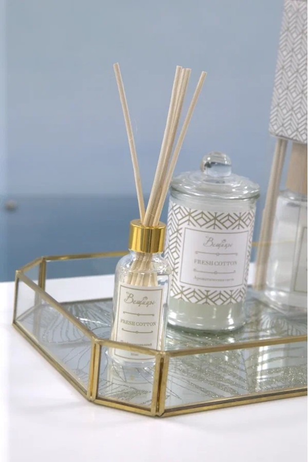 Парфюмированный аромадиффузор FRESH COTTON, 30 мл., Д35 Ш35 В180