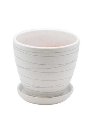 Керамический горшок с подставкой, 2, 4л., Д175 Ш175 В160, белый, артикул 558612014