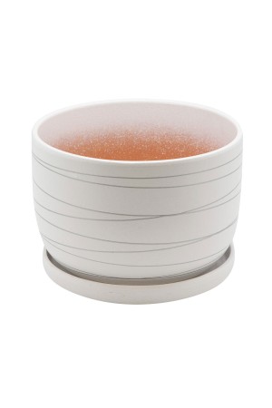 Керамический горшок с подставкой, 2, 43л., Д190 Ш190 В130, белый