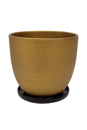 Керамический горшок с подставкой, 4, 7л., Д210 Ш210 В200, бронзовый (матовый)