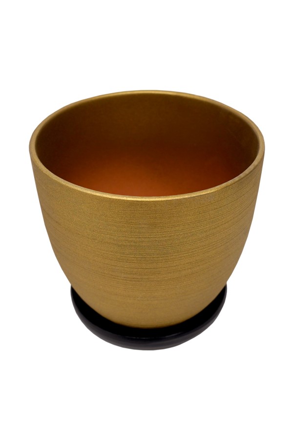 Керамический горшок с подставкой, 4,7л., Д210 Ш210 В200, бронзовый (матовый)