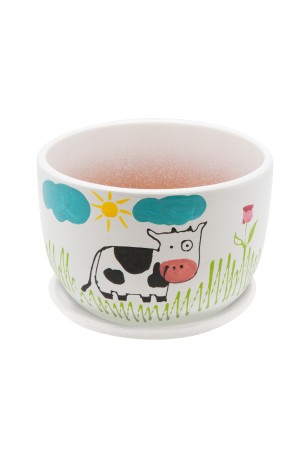 Керамический горшок с подставкой 