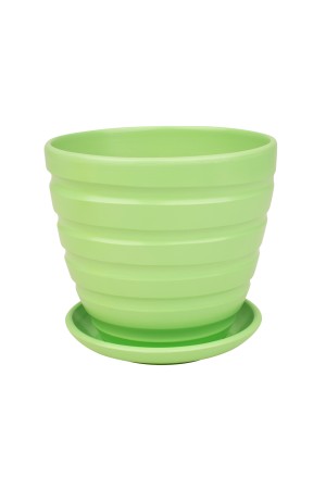 Керамический горшок с подставкой, 1, 4л., Д145 Ш145 В130, зеленый