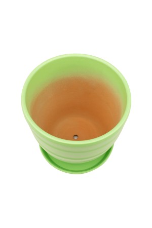 Керамический горшок с подставкой, 2, 4л., Д175 Ш175 В160, зеленый