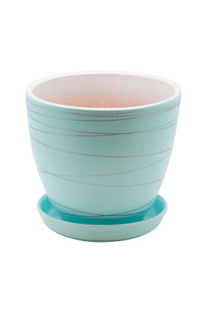 Керамический горшок с подставкой, 2, 4л., Д175 Ш175 В160, голубой