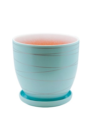 Керамический горшок с подставкой, 4, 7л., Д210 Ш210 В200, голубой