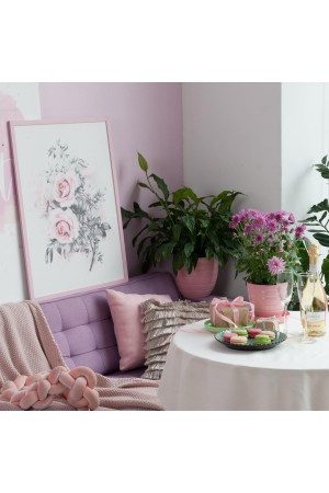 Керамический горшок с подставкой, 1, 4л., Д145 Ш145 В130, коралловый