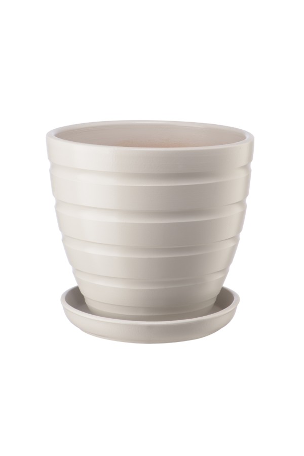 Керамический горшок с подставкой, 2,4л., Д175 Ш175 В165, серый