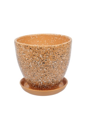 Керамический горшок Терраццо с подставкой, 2, 4 л., Д175 Ш175 В158, терракотовый