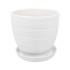 Керамический горшок Рельеф с подставкой, 2, 4 л., Д175 Ш175 В158, белый