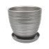 Керамический горшок Рельеф с подставкой, 2, 4 л., Д175 Ш175 В158, металлик